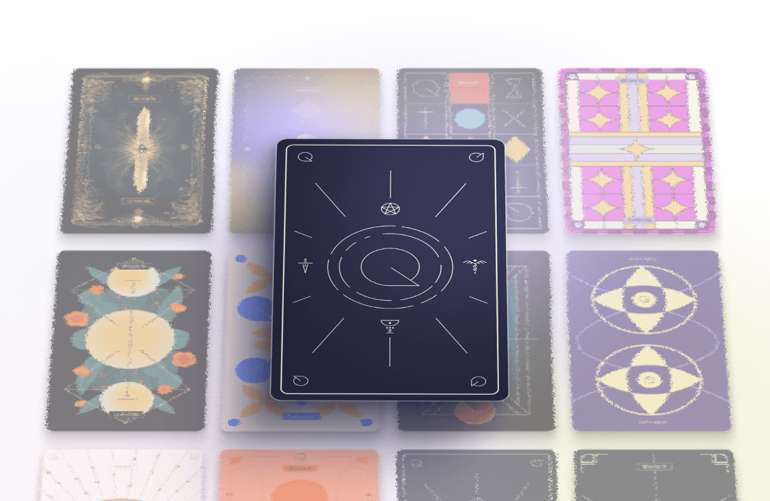 Selection of tarot card back designs for personalized readings.